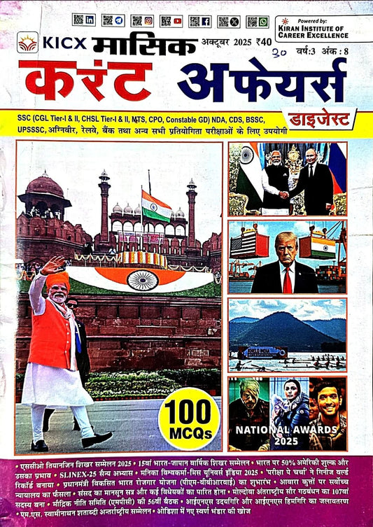 Current Kiran KICX Masik Current Affairs October Hin.m